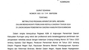 Pj Bupati Kuningan Keluarkan Surat Edaran Netralitas ASN