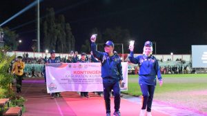 Kontingen Kuningan Tampil Awal Pada Defile PORSENITAS XI di Cilacap