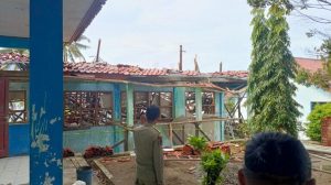 Belum Diserah Terimakan, Atap Dua Ruang Kelas SMPN 1 Sindangwangi Majalengka Malah Ambruk