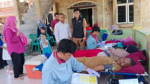 Gelar Donor Perdana di Desa Gebang Ilir, Pendonor Membludak