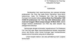 Pj Sekda Beni Keluarkan Edaran Meniadakan CFD Selama Bulan Puasa